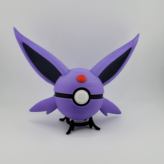 Espeon Ball with large ears and psychic design on stand.