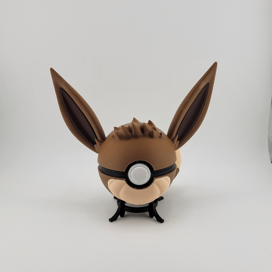 Eevee Pokeball 3D printed collectible toy with large ears.