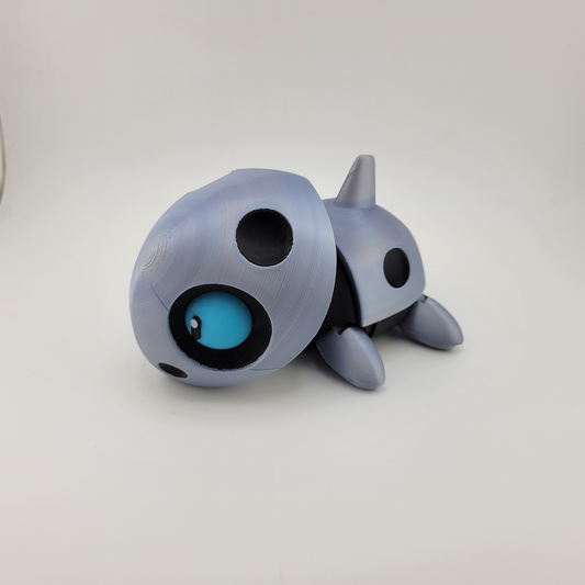 Highly detailed Articulated Aron Pokémon toy with articulated limbs, showing steel and rock-type design for dynamic poses.