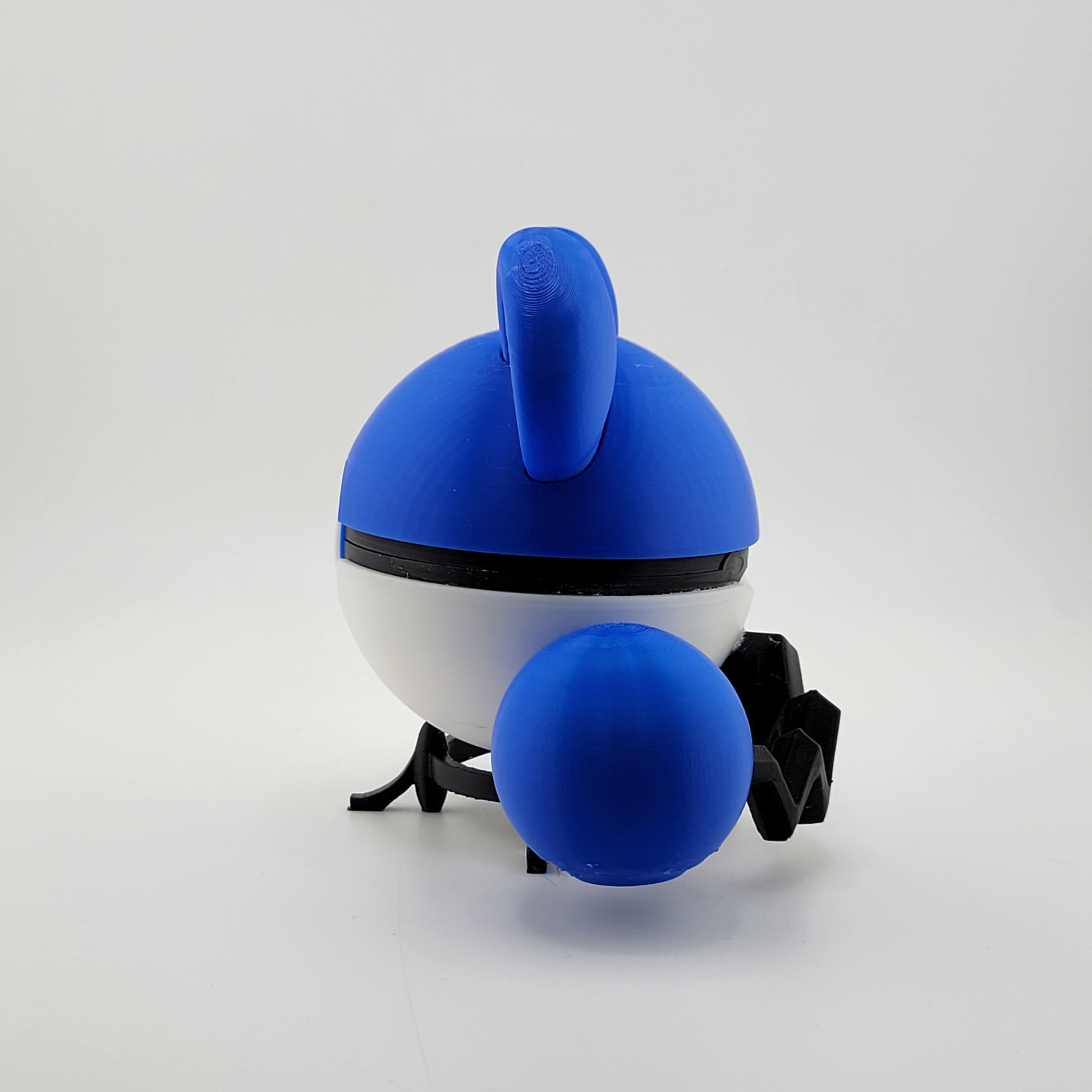 Marill Poké Ball with blue round ears and zigzag tail design.