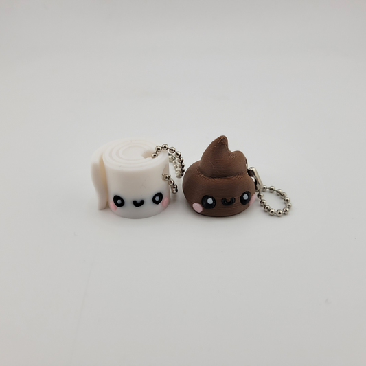 Toilet Paper and Poop Keychains