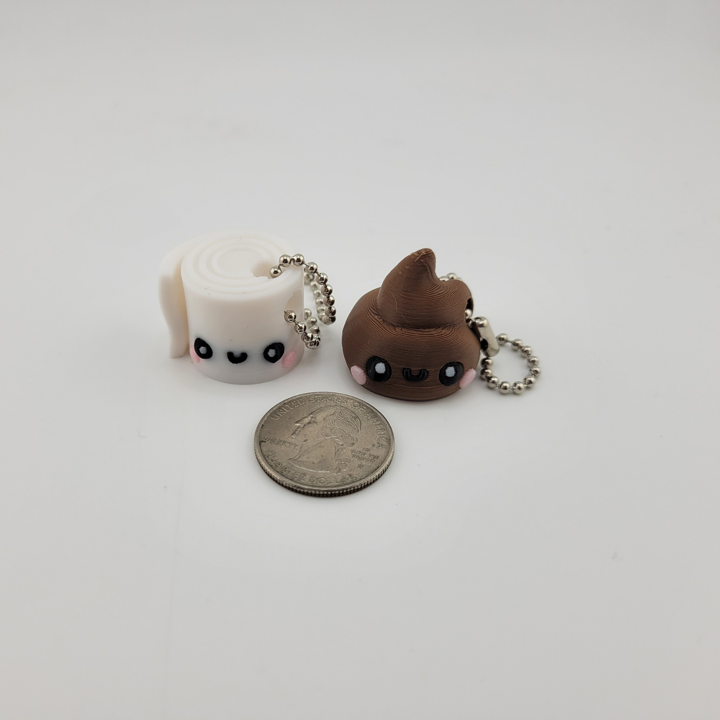 Toilet Paper and Poop Keychains