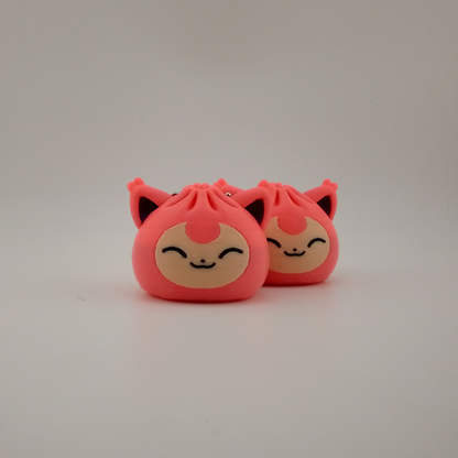 Skitty-inspired Bao Bun/Sticky Bun Keychain
