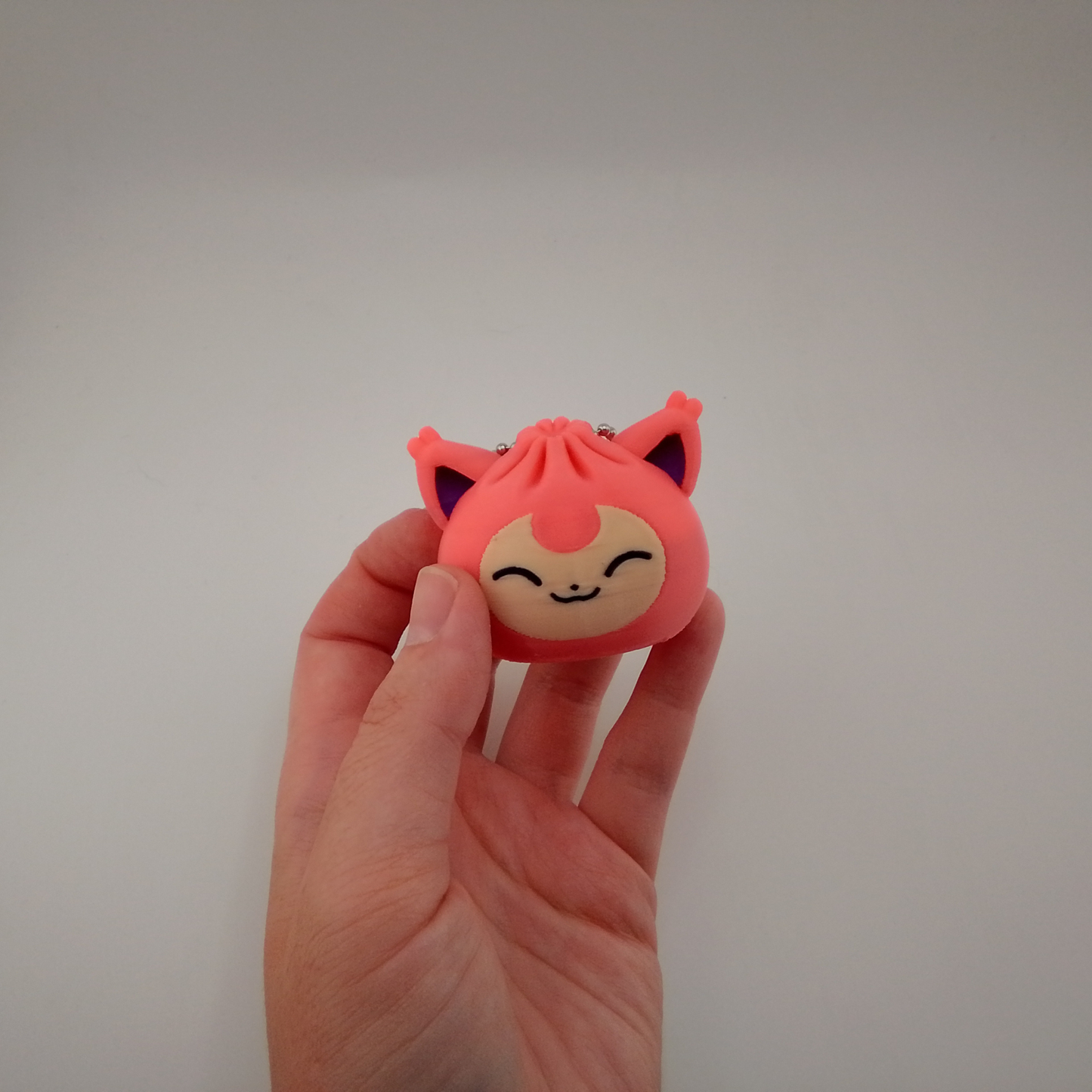 Skitty-inspired Bao Bun/Sticky Bun Keychain