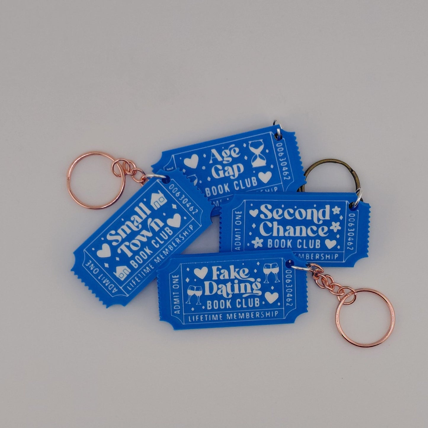 Book Trope Membership Keychain: Second Chance, Small Town, Fake Dating, & Age Gap