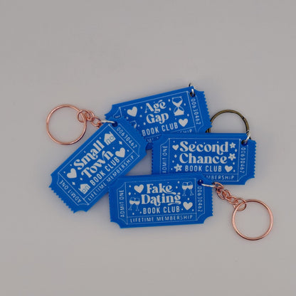 Book Trope Membership Keychain: Second Chance, Small Town, Fake Dating, & Age Gap