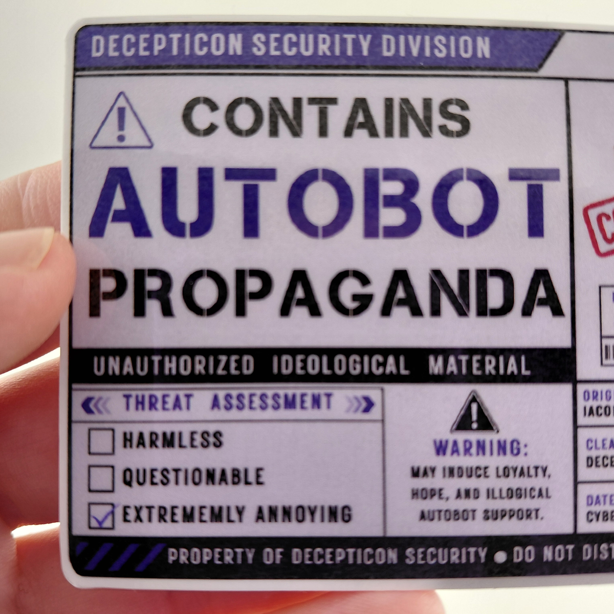 Transformers Autobot Propaganda Sticker