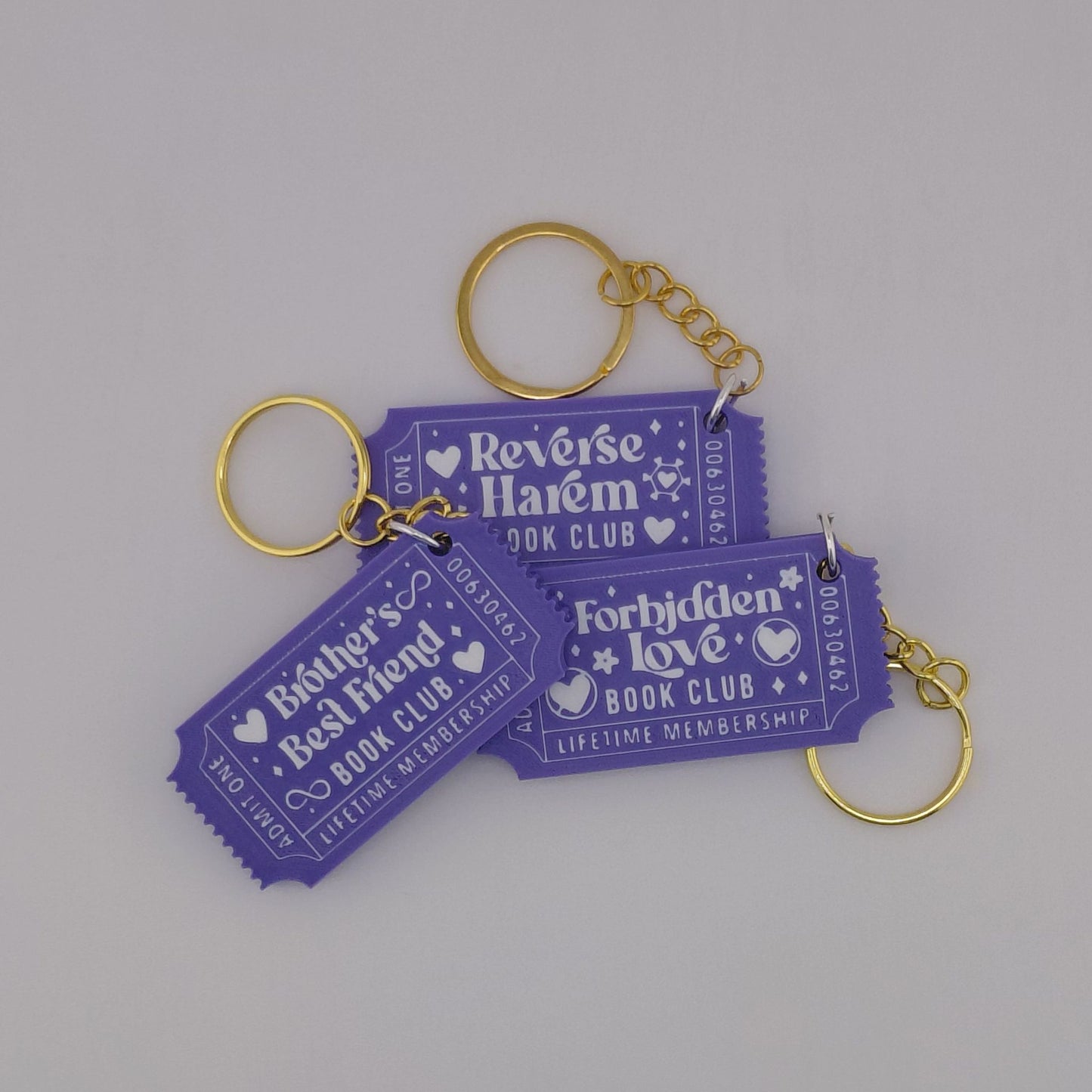 Book Trope Membership Keychain: Forbidden Love, Brother's Best Friend, & Reverse Harem