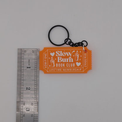 Book Trope Membership Keychain: Love Triangle, Slow Burn, & Office Romance