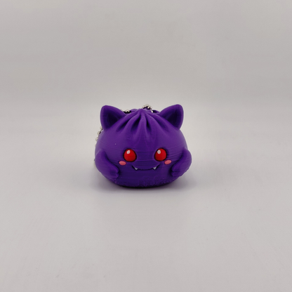 Gengar-inspired Bao Bun/Sticky Bun Keychain