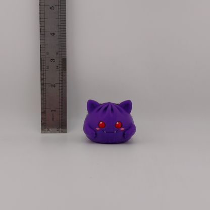 Gengar-inspired Bao Bun/Sticky Bun Keychain