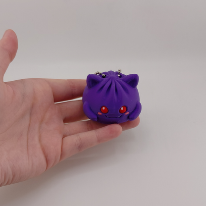 Gengar-inspired Bao Bun/Sticky Bun Keychain